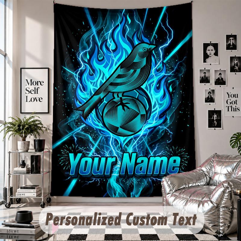 Wall Hanging Tapestry With Custom Name & Text, Norwich City Decorative Tapestry For Bedroom