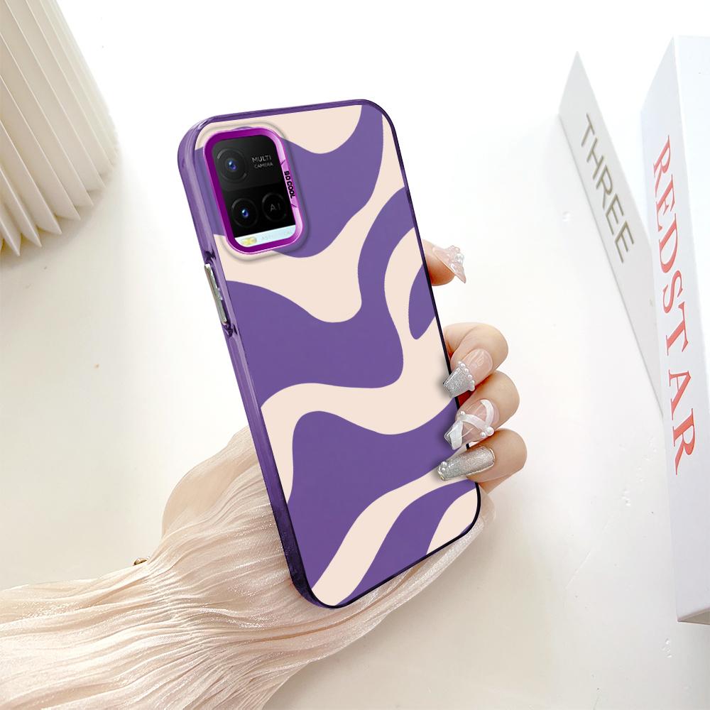 Painted Pattern Colorful Sliver Double Sided Hard Shell Shockproof Anti-fall Phone Casing for Vivo