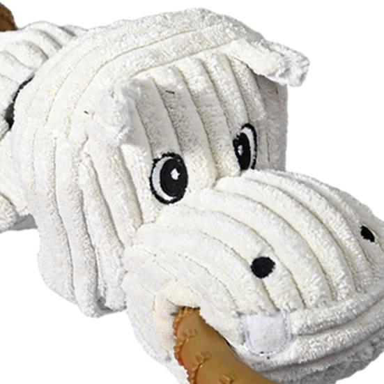 Double Ring Hippopotamus Dog Toy Plush Hippo Tug of War Dog Toy Boredom Relief Small Medium Dog Teething Cleaning Chewing Interactive Toy Pet Supplies