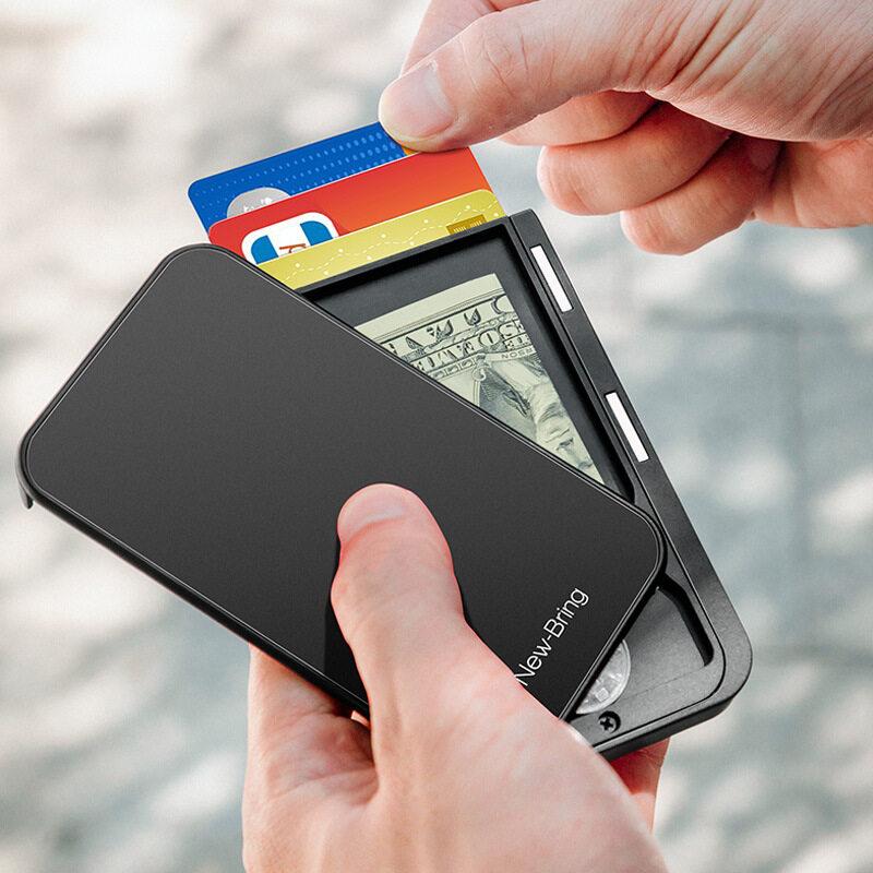 NEW Card Holder Mens Purse Carbon Fiber Minimalist Rfid Wallets for Credit Cards Bank Business ID Card Holder Case Cards Boxs Change Coin Holders
