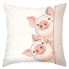 Cute Pig And Cow Pattern Cartoon Throw Pillow Covers Polyester Pillowcase, Sofa Decorative Cushion Cov Headboard Pillow