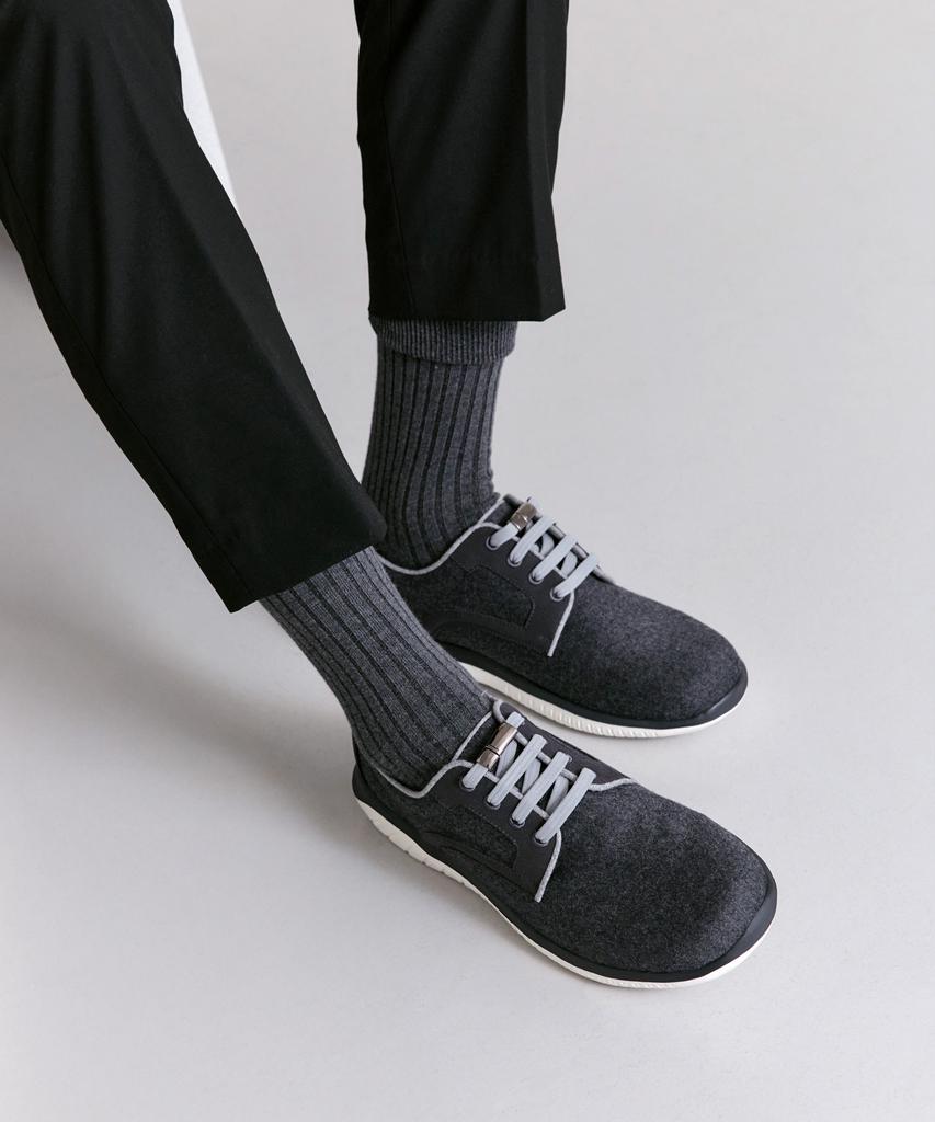 Ksns Urban Trek Wool Rib, Dark Grey - Barefoot Shoes [Men'S]