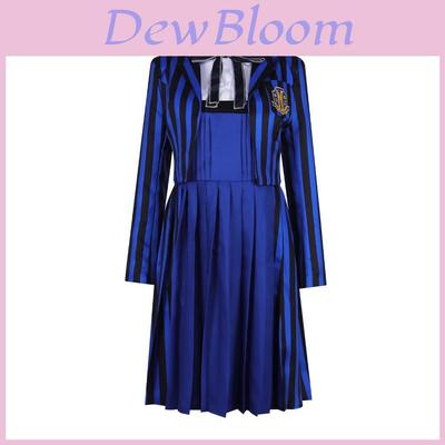Adams Family Wednesday Student Uniform Cosplay Costume For Girls Halloween Role Play