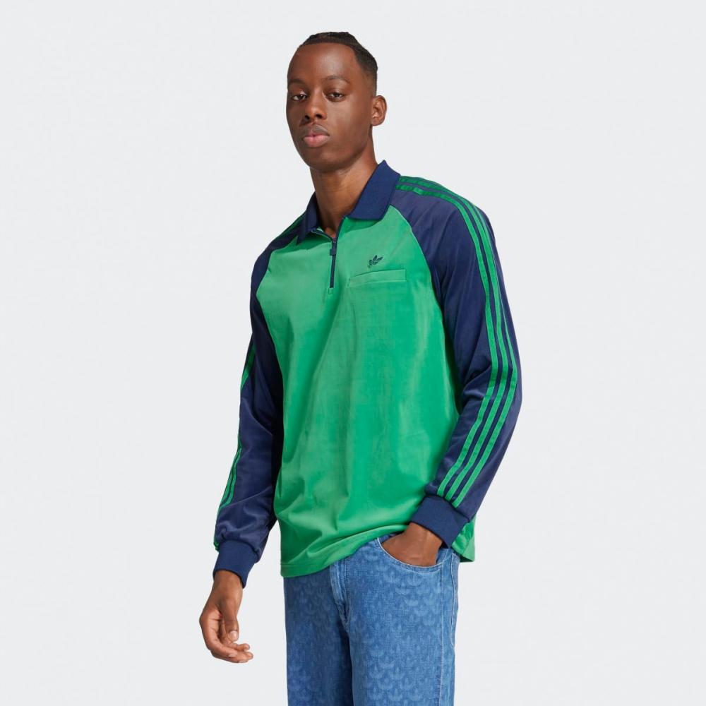 

Adidas Originals 70s Velour Polo Jn5981 Green Nindig XS