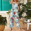 Women's Casual Jumpsuit Sleeveless Fashion Floral Print Jumpsuit