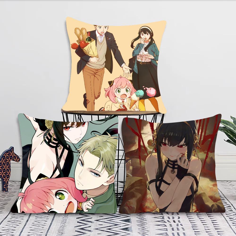 Spy X Family Animation Pillow Case Square Pillow Bedroom Sofa Leisure Comfort Cushion Car Living Room Home Decoration