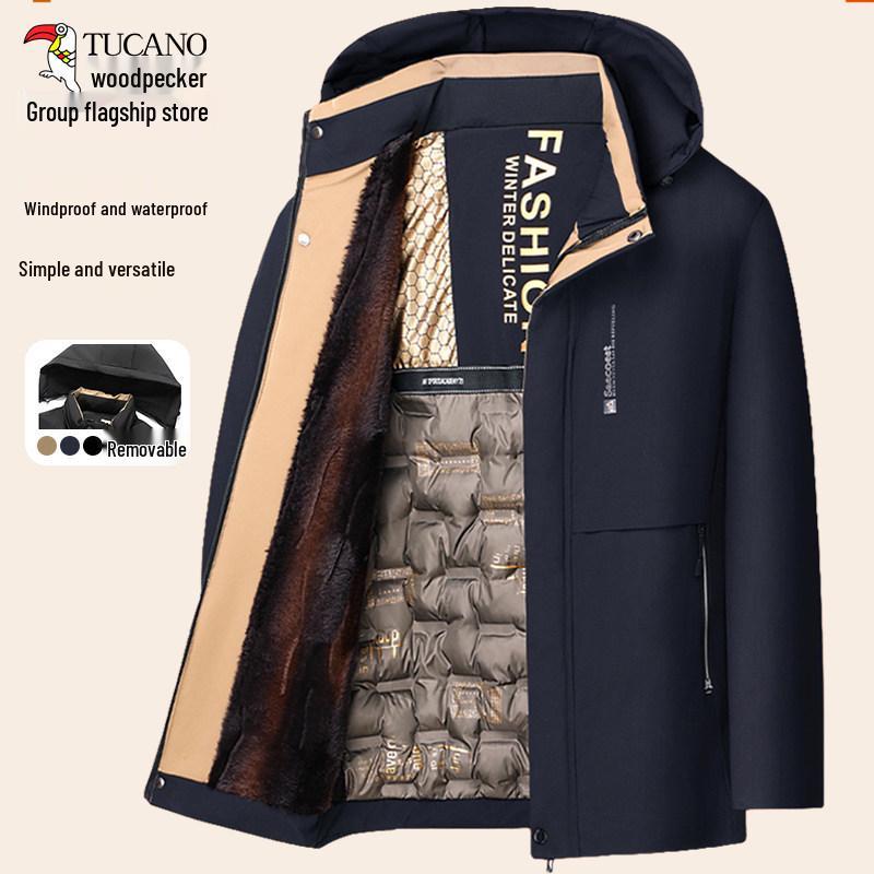 Men's Winter Cotton Padded Jacket for Middle-aged & Elderly - Warm Grandpa Coat