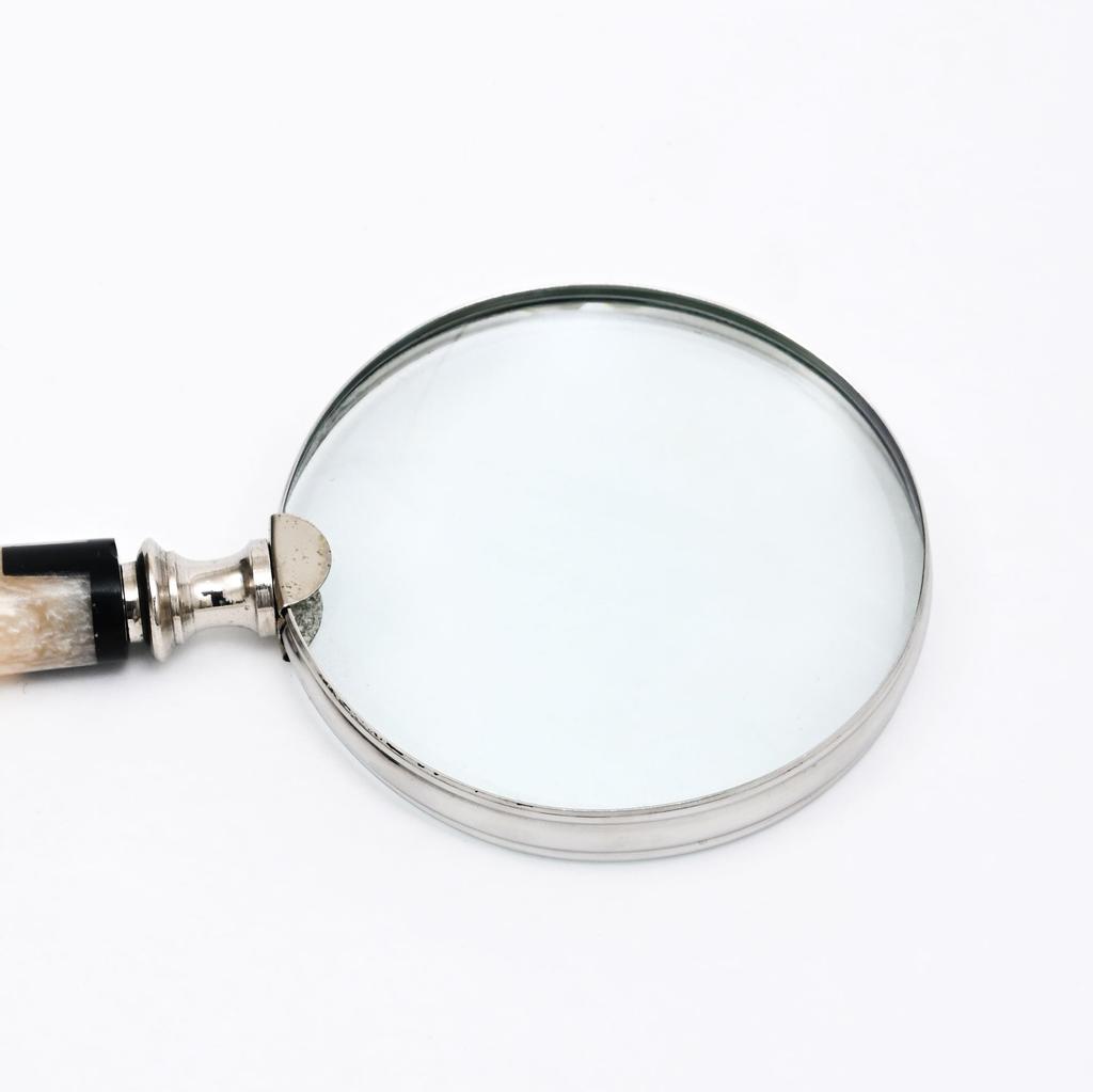 Black & White Resin Handle Magnifying Glass With Steel Frame