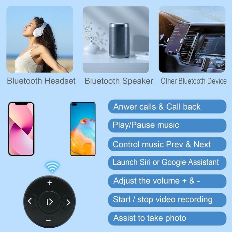 Media Control Buttons Selfie Control Remote Smart Bike Handlebar Media Controller Car Steering Wheel Buttons car accessories