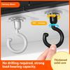 20/10 Pcs Self-Adhesive Wall Hanging Hook 360° Rotating No-Drilling Ceiling Household Hook