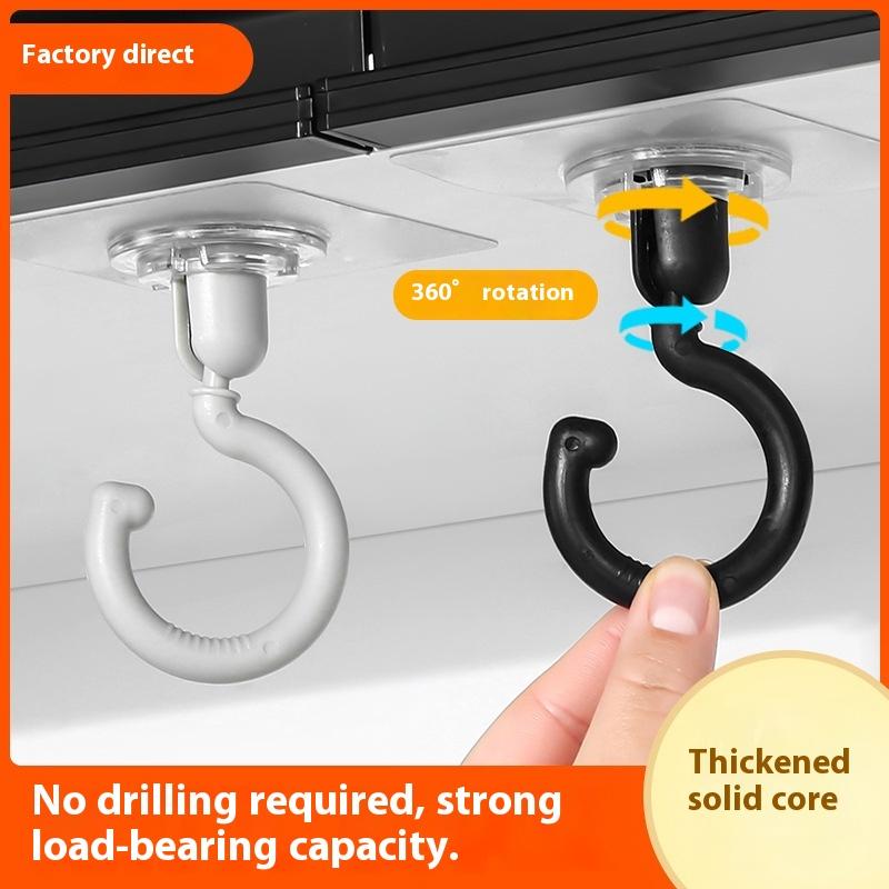 20/10 Pcs Self-Adhesive Wall Hanging Hook 360° Rotating No-Drilling Ceiling Household Hook