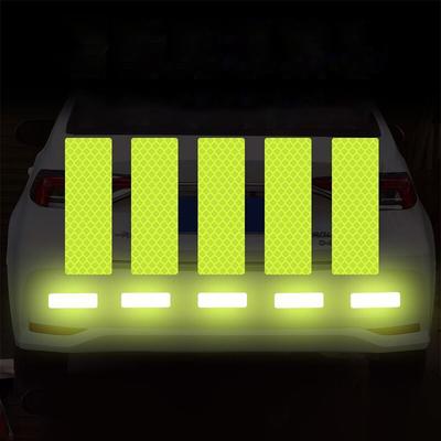 4 STÜCKE Reflektierende Streifen Nachtsicherheitswarnung Motorradaufkleber Motorradhelmbox Kraftstofftank Seitenverkleidungen Aufkleber Dekoration