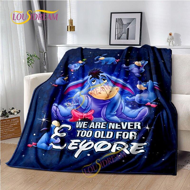 Coperta Eeyore Cartone Animato Calda e Confortevole Casa Coperta in Flanella Copri Letto Divano Escursionismo Ufficio Casa Tempo Libero Coperta Calda