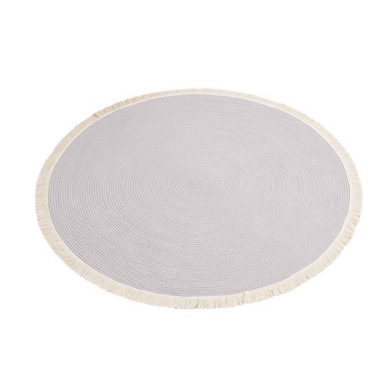 Braided Round Area Rug Vintage Cotton Rope Floor Mat with Fringe Washable Rustic Tassel Carpet for Living Room Bedroom