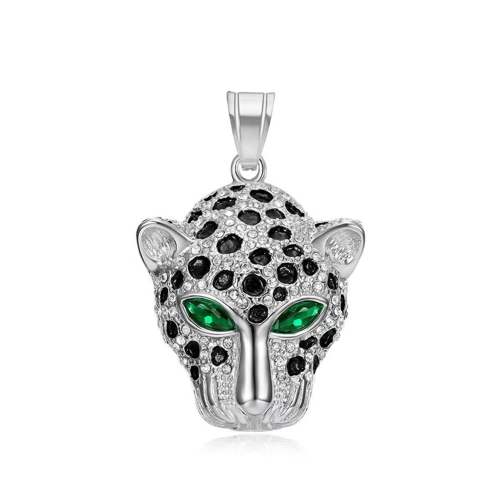 Vintage Stainless Steel Leopard Head Pendant Necklace Gothic Hip Hop Classic Animal Necklaces for Men Fashion Party Jewelry Gift