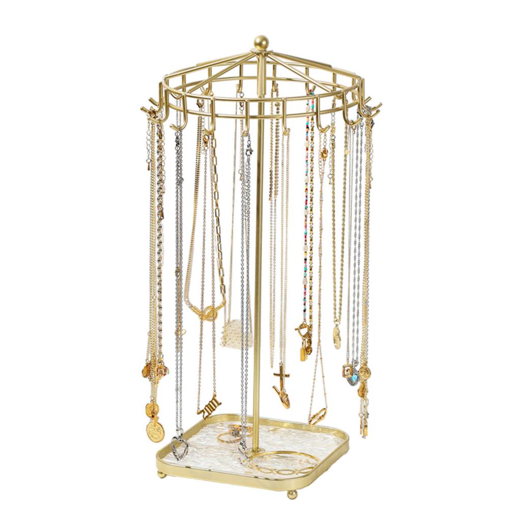 Detachable Rotating Necklace Stand Jewelry Display Holder Necklace Rack Storage Stand Perfect for Home and Business Use