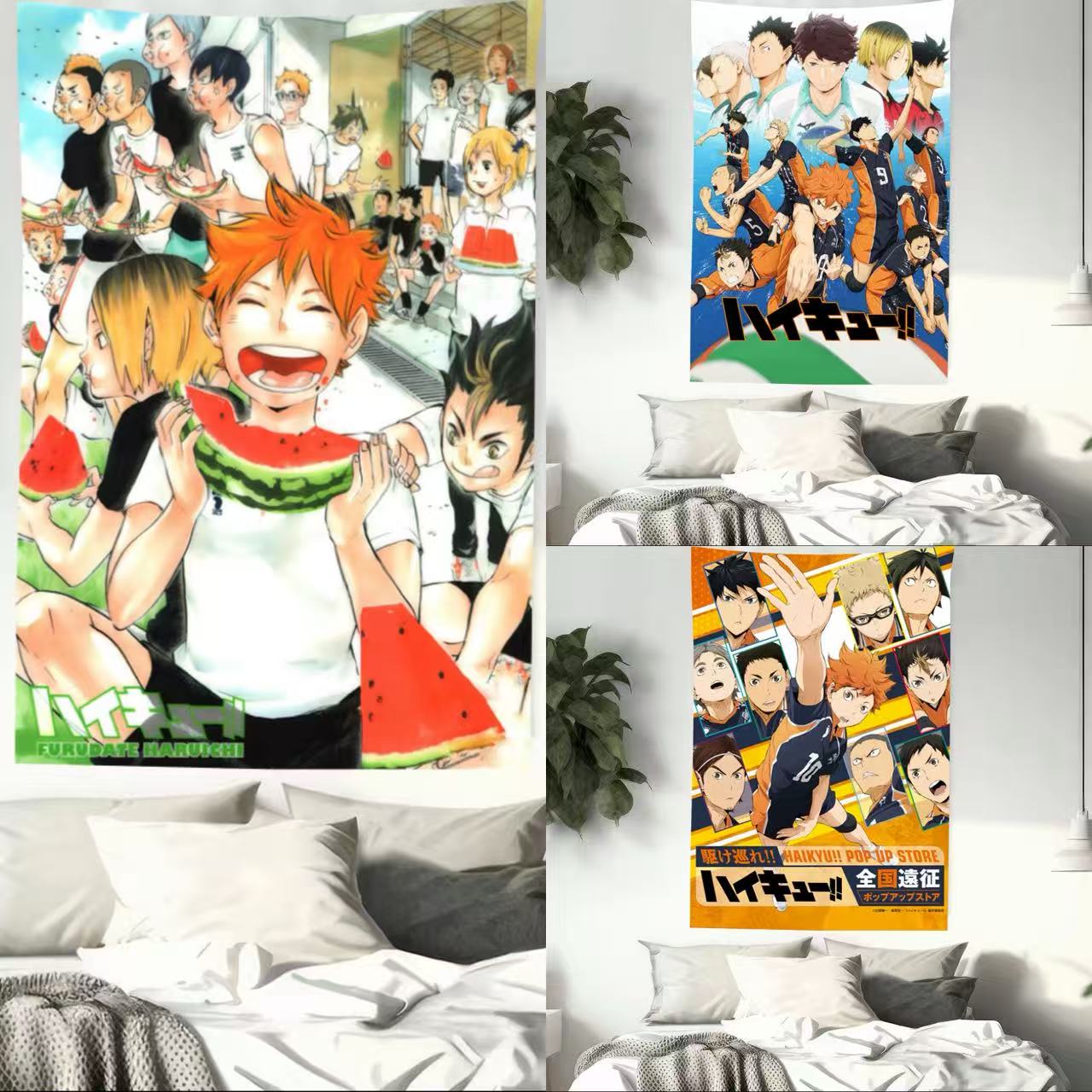 Jmg Household Supplies Unisex New Arrival Haikyuu Anime Poster Tapestry Home Party Background Cloth Aesthetic Wall Hanging Decor For Living Room Dorm Bedroom