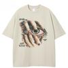 2026 Heißer Verkauf Herren T-Shirt Streetwear Lässig Beige Weißes T-Shirt Vintage Grafik Retro Muster Gedruckte Oberteile T-Shirts Baumwoll-T-Shirt Unisex Kurzarm