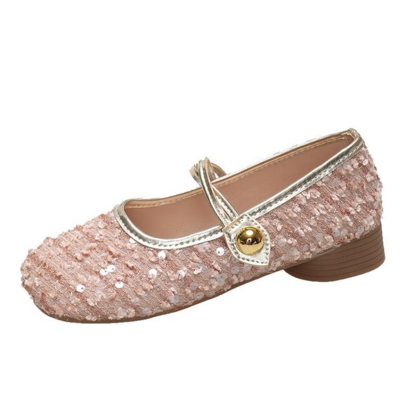 Flat Single Shoes Spring New Sequined Temperament Mary Jane Women's Shoes with Skirts Evening Shoes