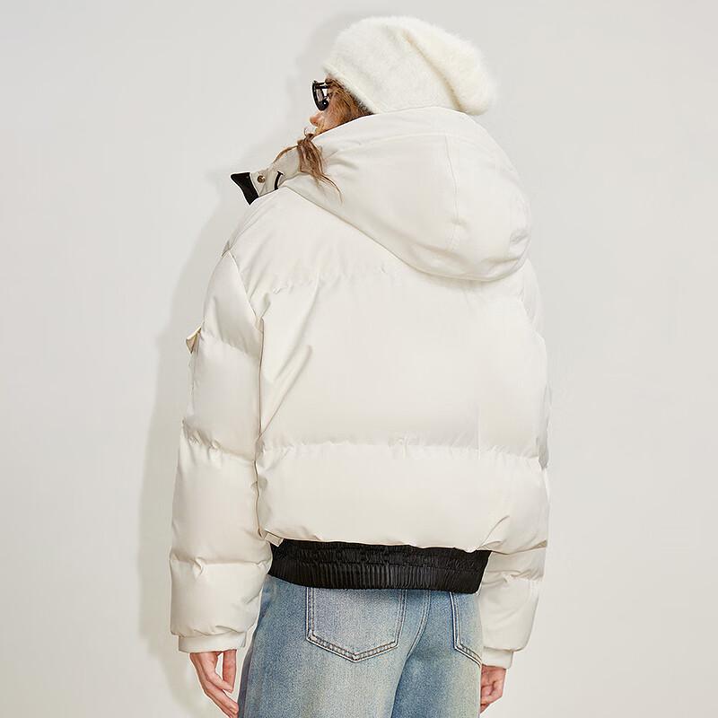 Chuyu Women's Three-Proof 90% White Duck Down Hooded Puffer Jacket