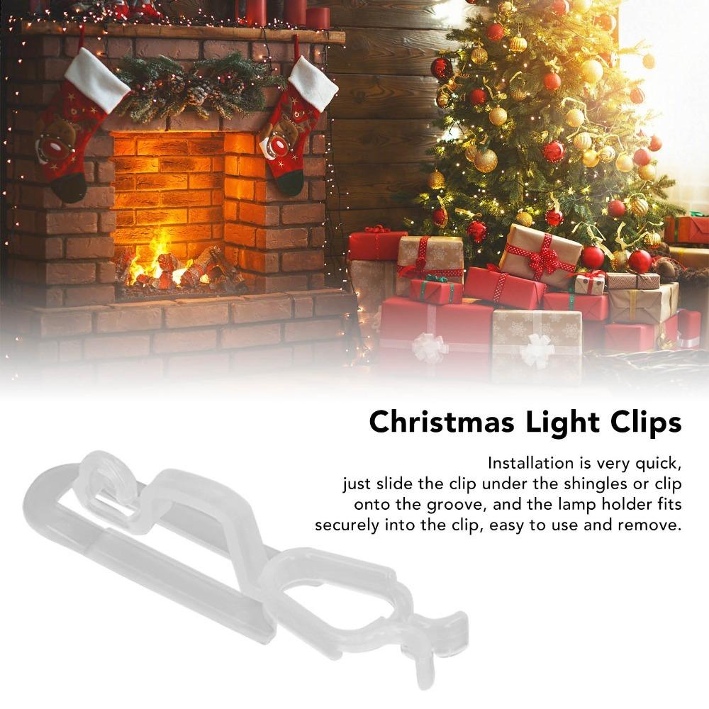 60Pcs White/Black Christmas Light Clips 1.8 X 2 X 8.5cm Outdoor Light Clips  Gutter Mounting