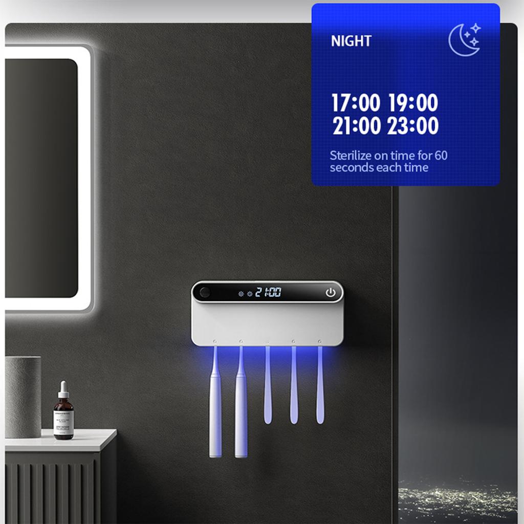 Smart Toothbrush Sterilizer UV Sterilization Rack Bathroom Wall-mounted Does Not Take Up Space