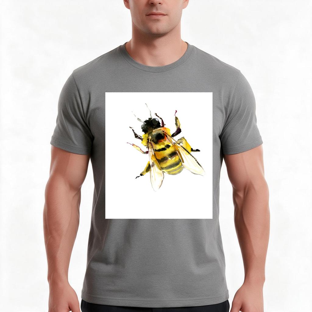 Honey Bee Tshirt Summer Casual Cotton Tee Oversized Streetwear Tops Vintage Graphic Print Loose Fit Short Sleeve