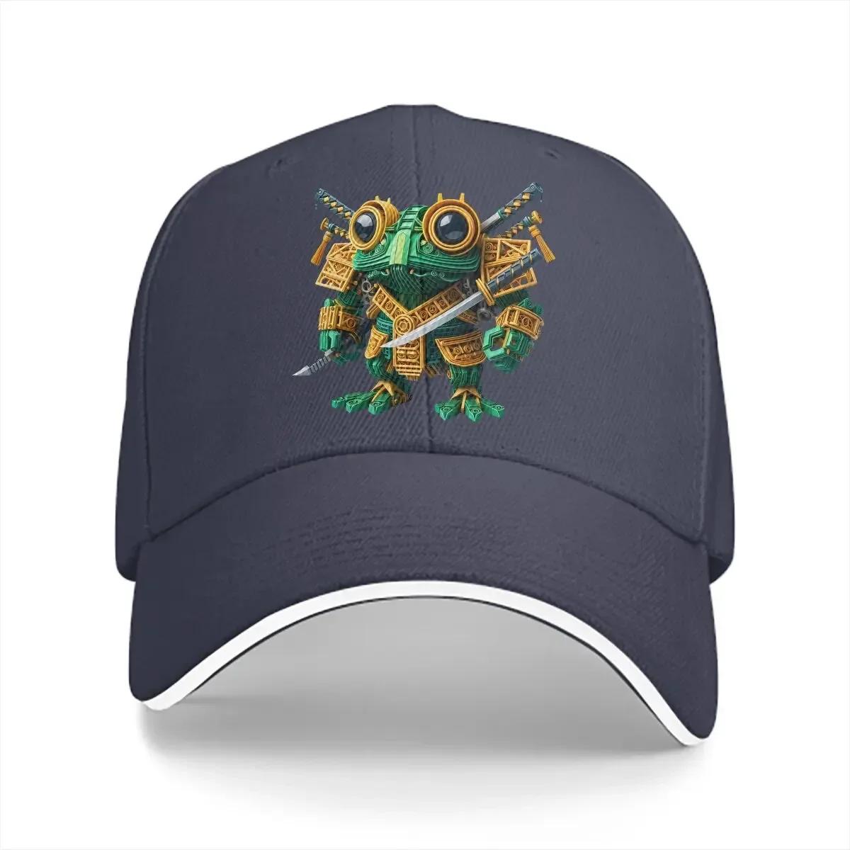 

Washed Unisexs Baseball Cap Samurai Sports Snapback Caps Dad Hat Funny Frog Animal Golf Hats One Size
