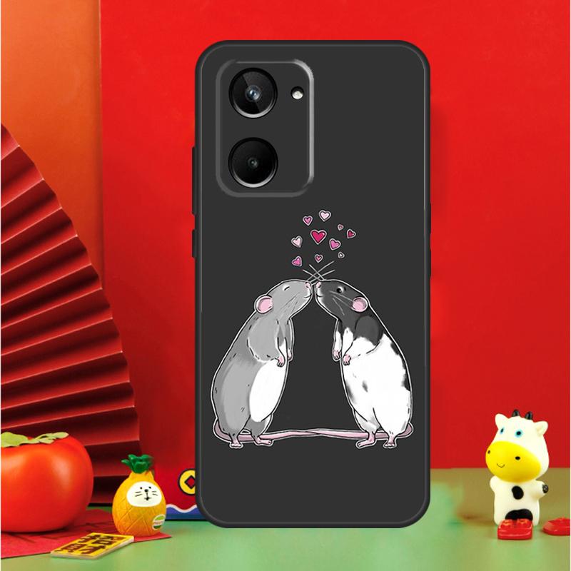 

Cute Cartoon Animal Rat For Realme GT6 GT7 15 Pro 10 11 12 13 14 Pro Plus C65 C67 C63 C61 C55 C51 C53 C35 C75 Case Realme 11 Pro