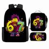 Large Capacity Schoolbag with Shoulder Strap; Student Three-piece Pencil Case Set