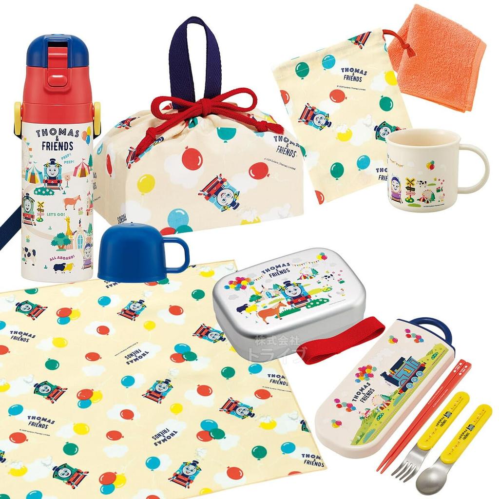 Skater Mini Towel Included Thomas Friends 7 Piece Set Aluminum Bento Box 370ml Trio Drawstring Lunch Cloth Cup Cup Bag 2WAY Water Bottle &