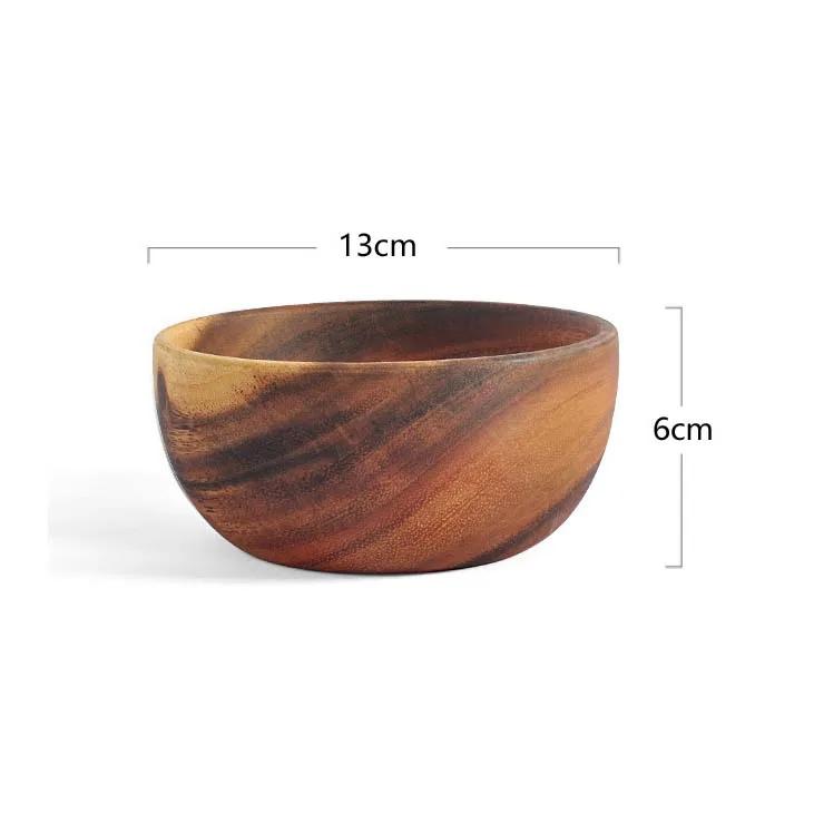 Household Use Dinner Plate Wooden Plates Dinnerware Kitchen Dishes Bowl Cutlery Basin Acacia Salad Dish Food Container Fruit Bar