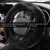 Car Fuzzy Steering Wheel Cover, 15 inch Fluffy Soft Steering Wheel Protector for Winter Warm, Anti-Slip Fuzzy Plush Vehicle Wheel Wrap Cover Interior