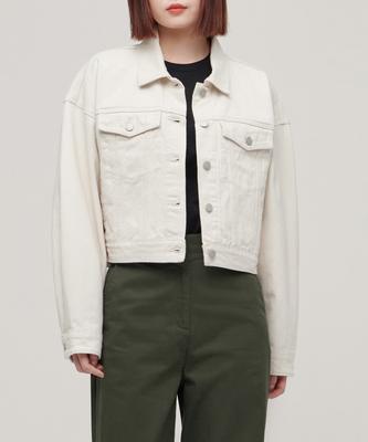 Musinsa Standard Woman Women'S Oversized Denim Trucker Jacket [Cream]