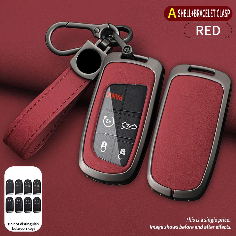 Interior Mouldings Metal Leather Car Key Cover Case Fob for Jeep Renegade Compass Grand Cherokee for Chrysler 300C Wrangler Dodg