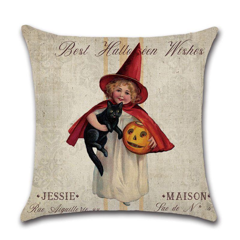 Multicolor Halloween Themed Pumpkin Animal Waist Cushion Cover For Vibrant Home Elegance