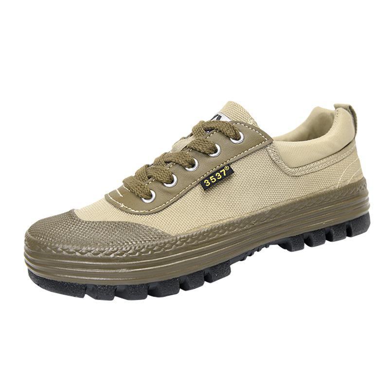 3537 Genuine Jiefang Unisex Mountaineering and Work Shoes - Yellow Rubber and Canvas Casual Shoes