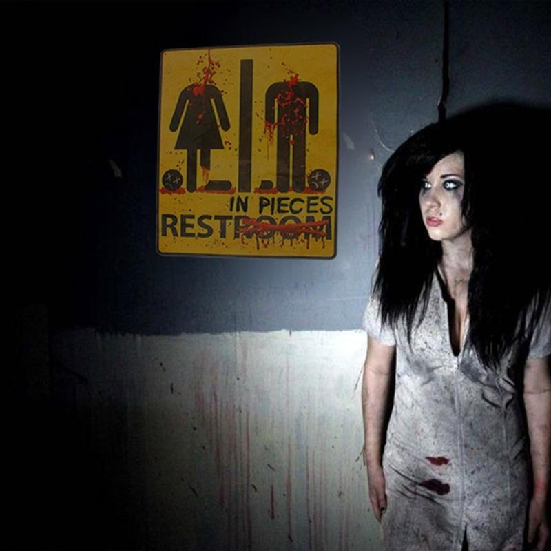 Halloween Toilet Decal Door Horror Stickers Create a Haunted House and Performances Prop with Quality Materials