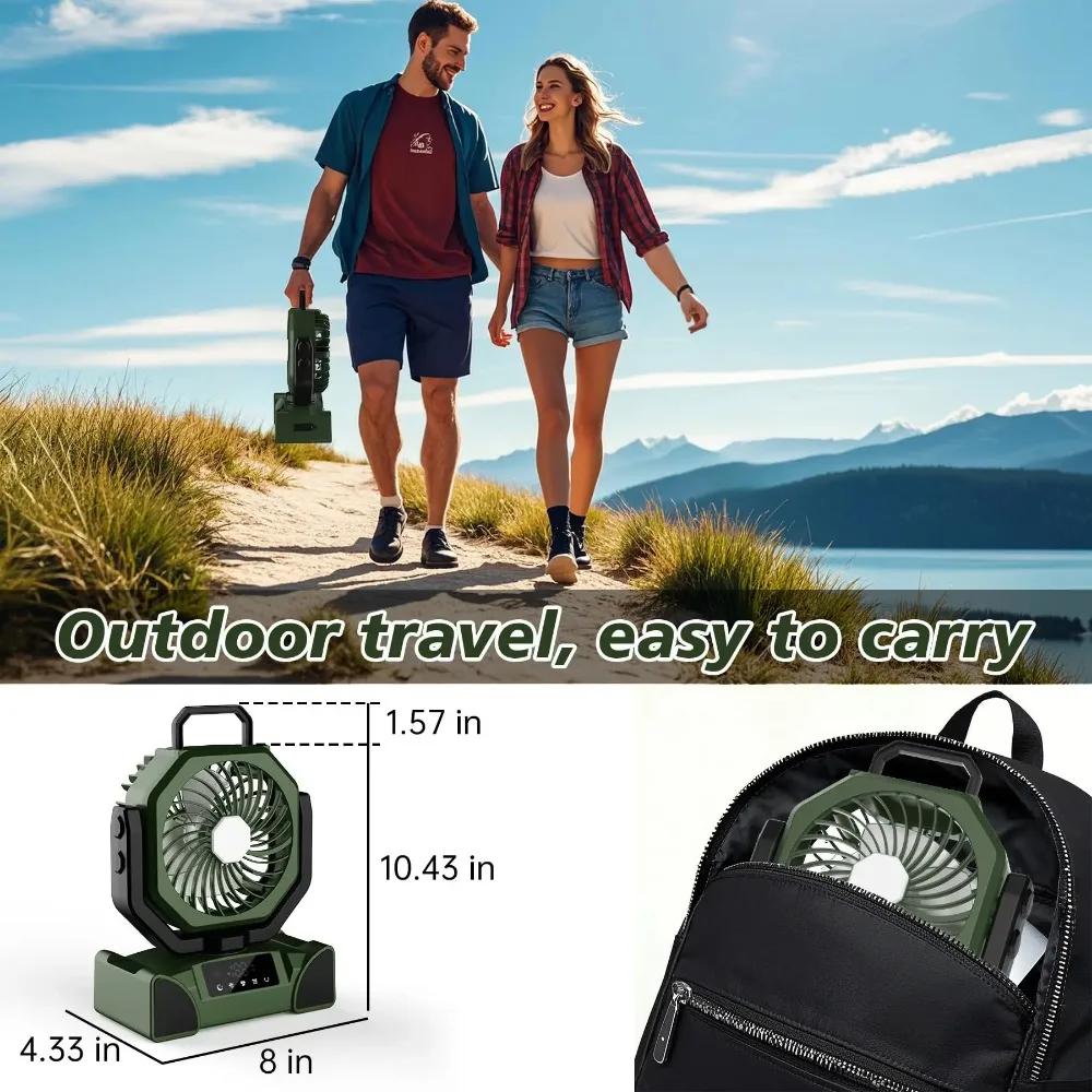 20000mAh Camping Fan with LED Lanterns 5 Speed Adjustable Hanging Design for Outdoor Camping Fishing and Hiking Camping Lights