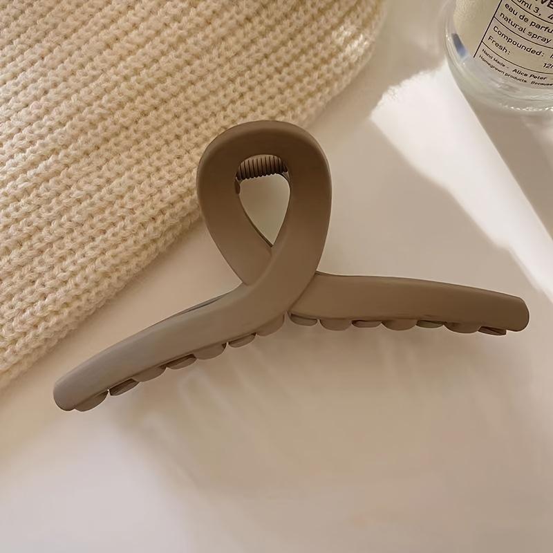 

Large Matte Shark Clip for Thick Hair Vintage & Simple Style Solid Color Resin Rectangle Hair Accessory света кофе