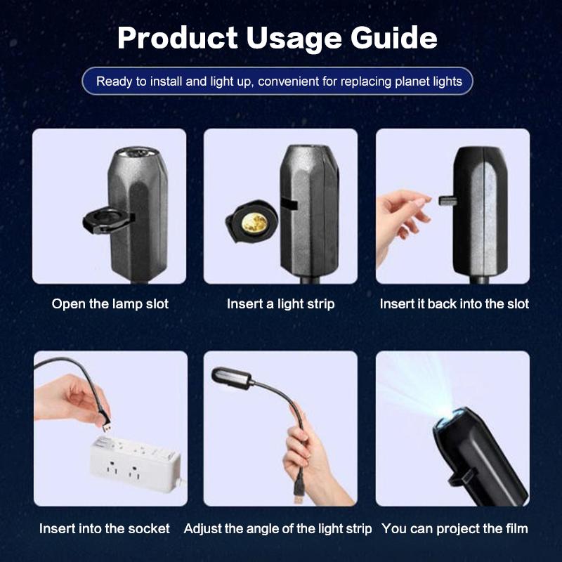 USB Starry Sky Projector Night Light Moon Earth Ceiling Lamp Remote Control 360 Degree Rotating Ambiance Light for Home Bedroom