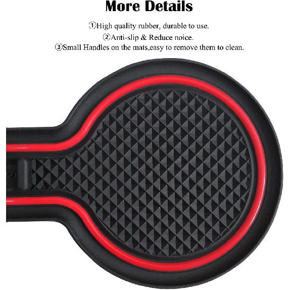 Auovo Anti Dust Door Mats for Chevy Traverse Accessories 2018 Interior Fit Door Cup Center Console Liners 28pcs/Set (Red,Updated)