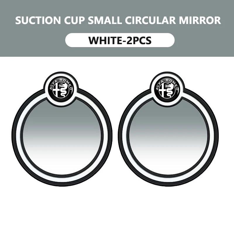2pcs Car Round Frame Convex Wide-angle Rearview Auxiliary For Alfa Romeo 159 Giulietta Giulia 147 Mito 156 159 166 GT Stelvio