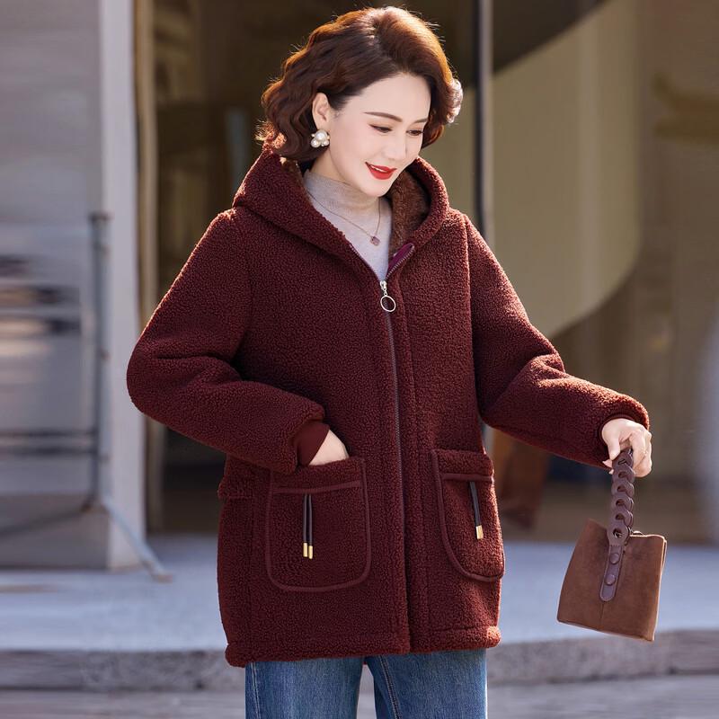 Hengyuanxiang Women's Fleece-Lined Hooded Winter Coat