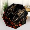 1pc   Skull Umbrella Portable Folding Umbrella Iron Frame Hole Bone Structure Outdoor Home Umbrella