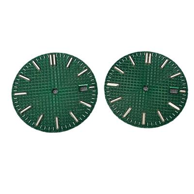31,8mm ciferník hodinek + ručičky Zelené luminiscenční ciferníky Náhradní příslušenství pro strojek NH35 Růžový hřebíček/Stříbrný hřebíček
