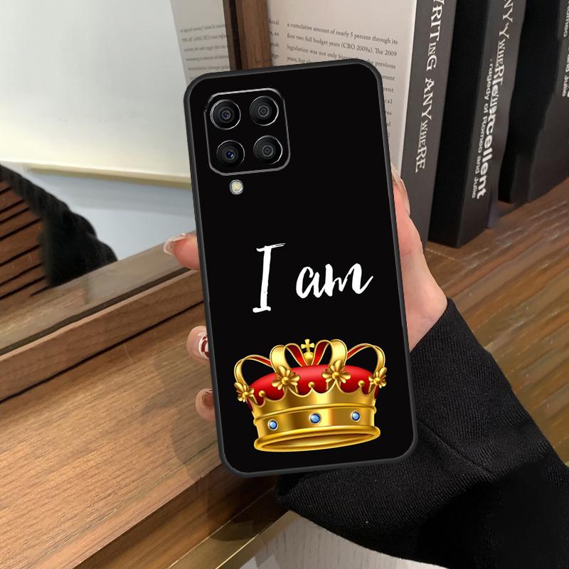 King Queen Crown Case For Samsung Galaxy M31 M21 M11 M20 M23 M54 M14 M34 M13 M52 M32 M12 M16 M36 M56 M15 M55