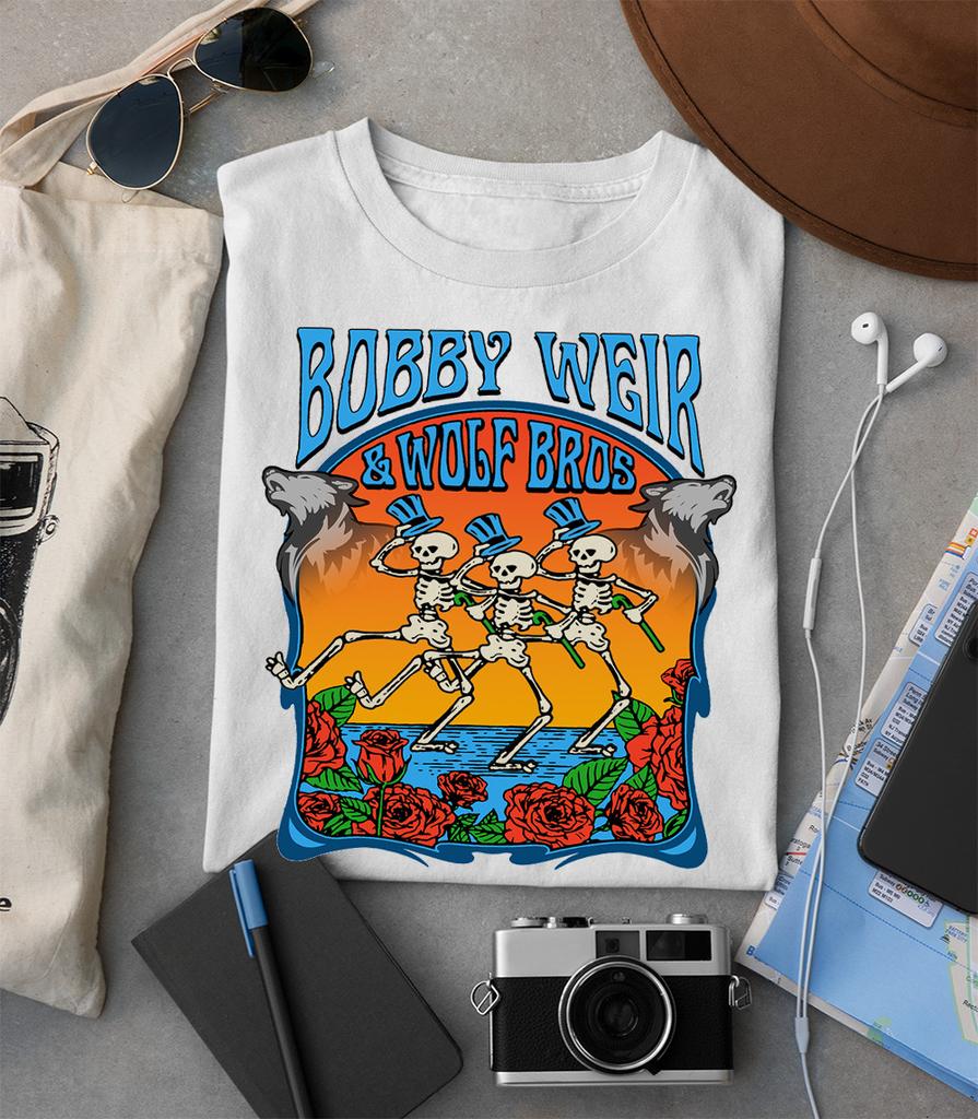 Bob Weir Wolf Bros concert tour T-shirt HOT NEW All sizes White XX801