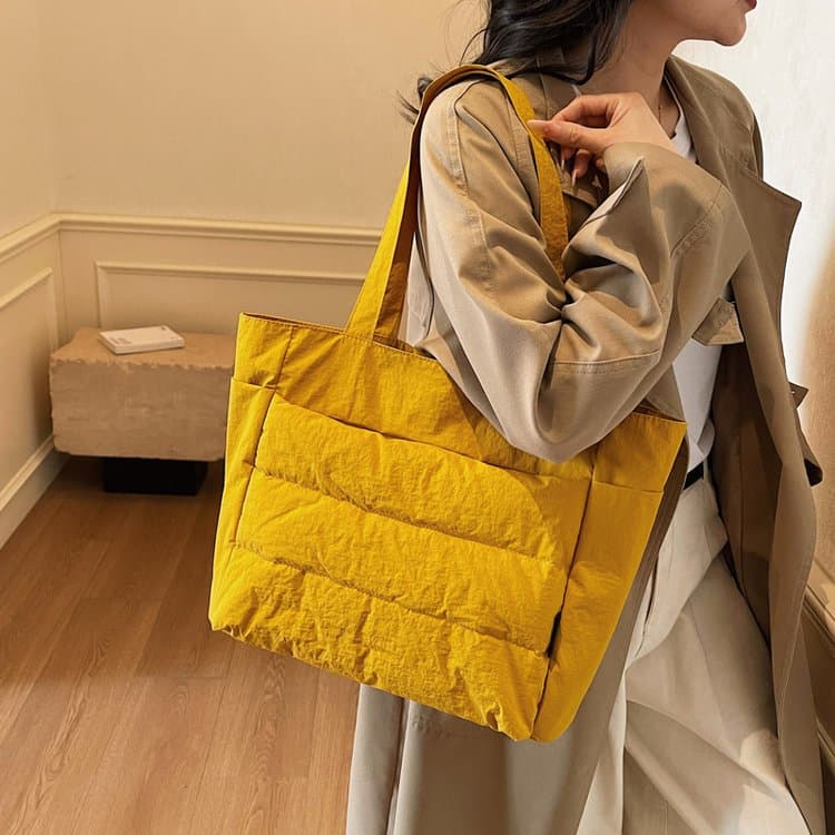 Quilted large capacity tote bag women's shoulder handbag