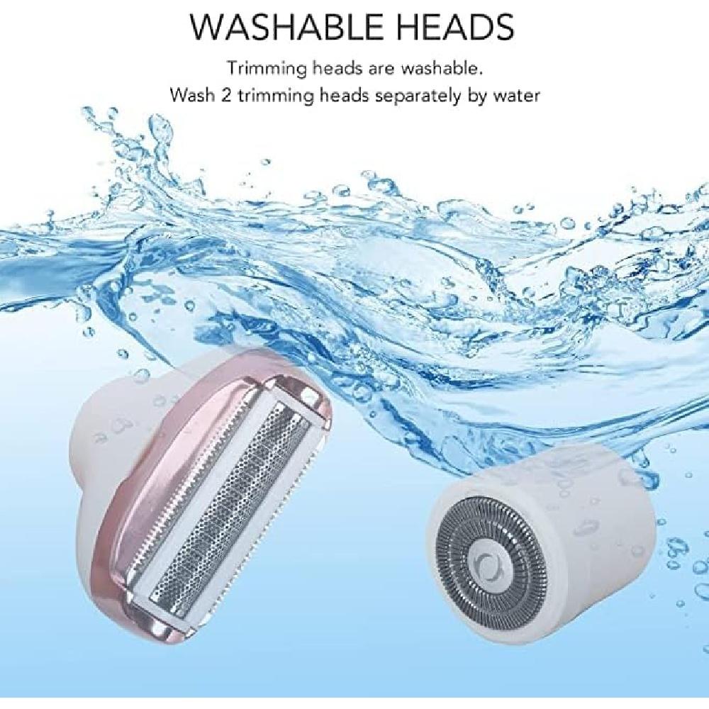 Trimer for Women: 4 In 1 Painless Body Razors and Facial Hair Remover - Rechargeable Hair Removal Kit for Face Body Leg Bikini Underarm Arm